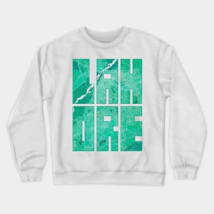 Lahore, Pakistan City Map Typography - Watercolor Crewneck Sweatshirt